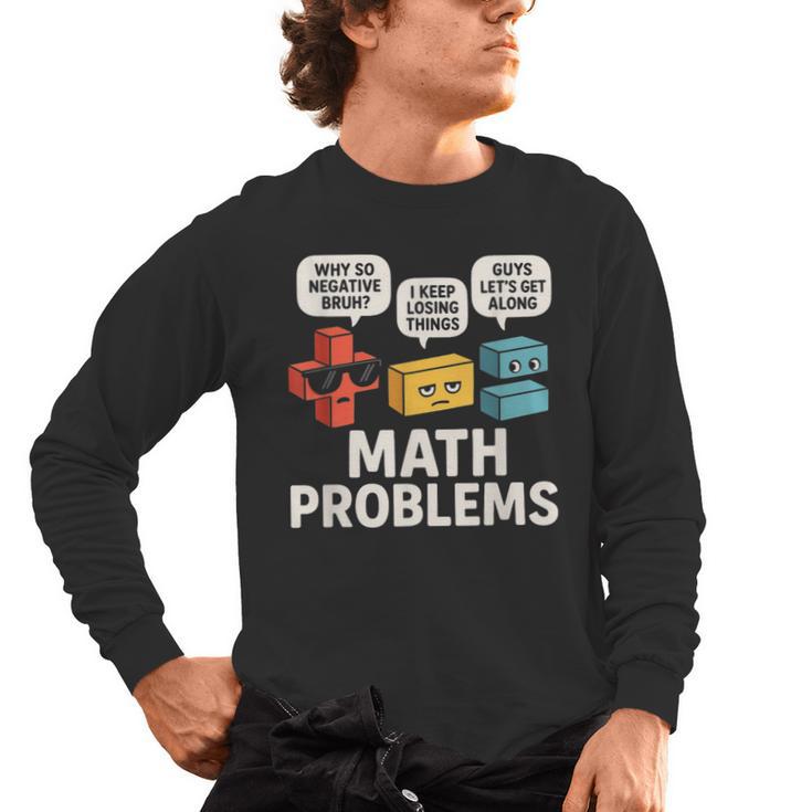 Math Problems Symbols Teacher Back To School Girl Boy Men's Long Sleeve T-Shirt