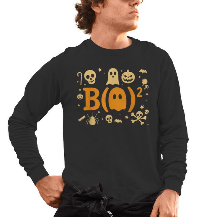 Math Teacher Ghost Shirt Cute Spooky Teacher Halloween Men's Long Sleeve T-Shirt