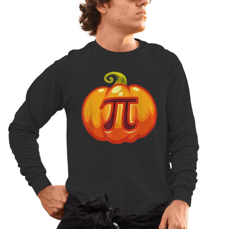 Math Teacher Halloween Costume Pumpkin Pi Pun Pie Men Men's Long Sleeve T-Shirt