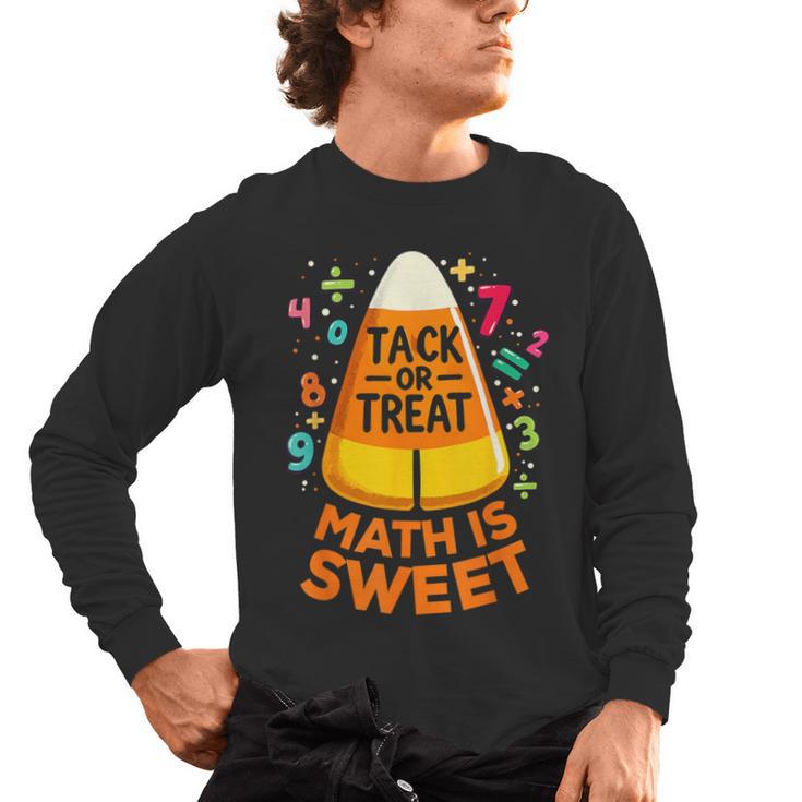 Math Teacher Halloween Costume Trick Or Treat Math Sweet Men's Long Sleeve T-Shirt