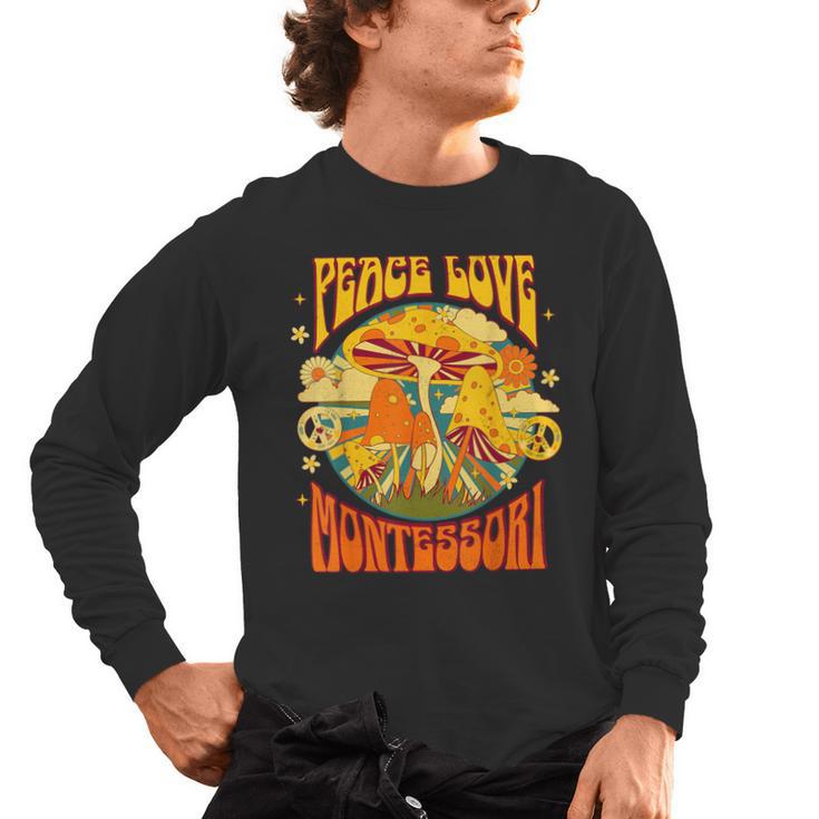 Montessori School Montessori Teacher Peace Love Montessori For Men Women Men's Long Sleeve T-Shirt, trending gift