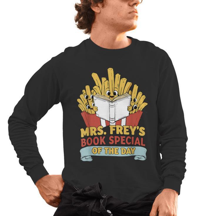 Mrs Frey Book Special Reading Elementary Teacher Men's Long Sleeve T-Shirt