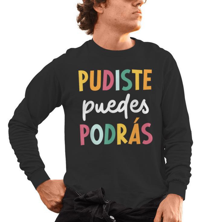 Multilingual Hispanic Heritage Spanish Teacher Maestra Men's Long Sleeve T-Shirt