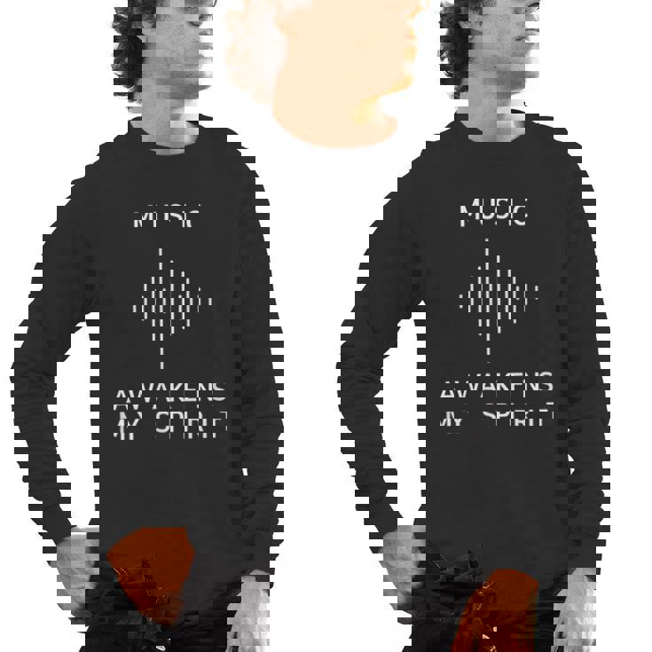 Music Awakens My Spirit Inspiring Musician Teacher Quote Men&#x27;s Long Sleeve T-Shirt