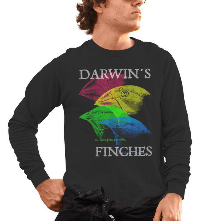 Nerdy Darwin's Finches Evolution Science Biology Teacher Men's Long Sleeve T-Shirt