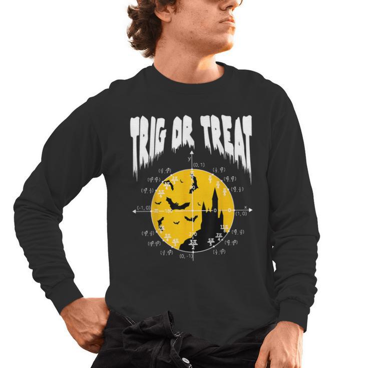 Nerdy Trig Or Treat Halloween Costume Math Teacher Men's Long Sleeve T-Shirt