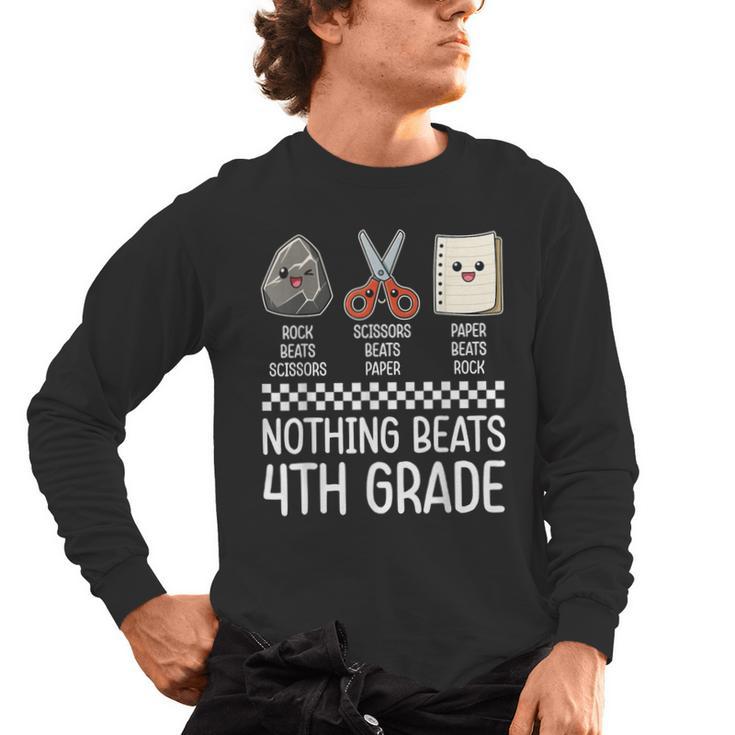 Nothing Beats 4th Grade Back To School Kids Teachers Men's Long Sleeve T-Shirt