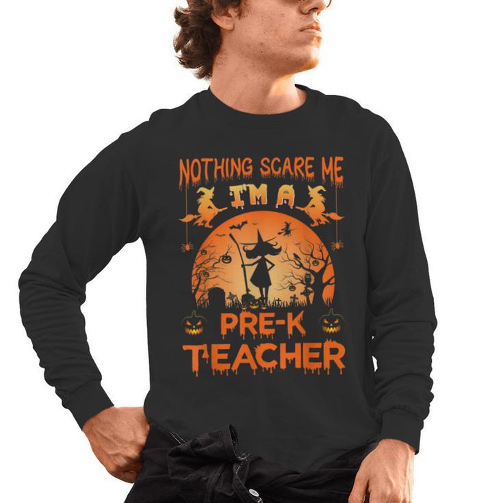 Nothing Scare Me I'm a Pre-k Teacher Matching Halloween For Men Women Men's Long Sleeve T-Shirt