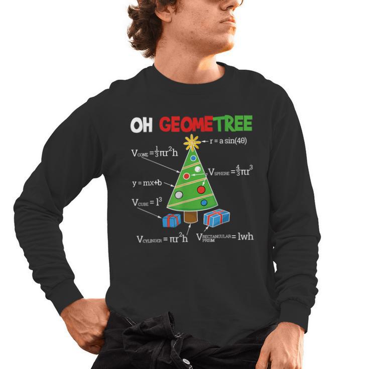 Oh Geometree Christmas Tree Geometry Math Teacher Men's Long Sleeve T-Shirt