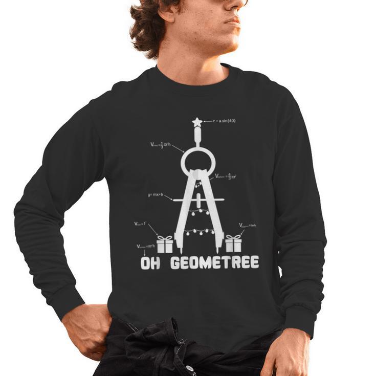 Oh Geometree Math Teacher Geometry Christmas Tree For Men Women Kids Men's Long Sleeve T-Shirt