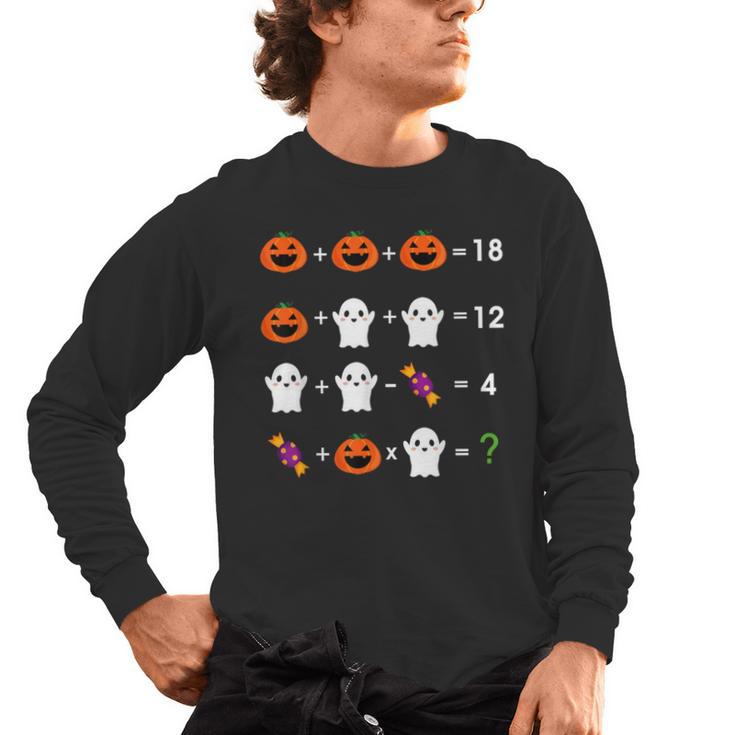 Order Of Operations Halloween Quiz Math Teacher For Men Women Kids Men's Long Sleeve T-Shirt