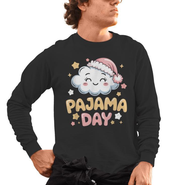 Pajama Day School Spirit Week Fun Cloud Teacher Men's Long Sleeve T-Shirt