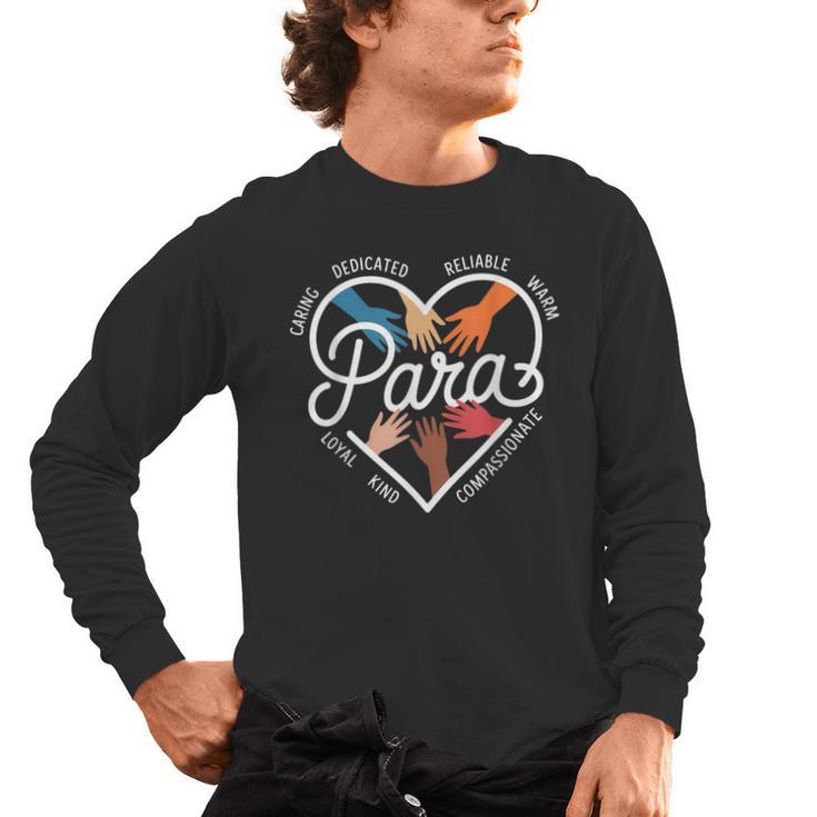Para Heart Paraprofessional Teacher Paraeducator Men's Long Sleeve T-Shirt