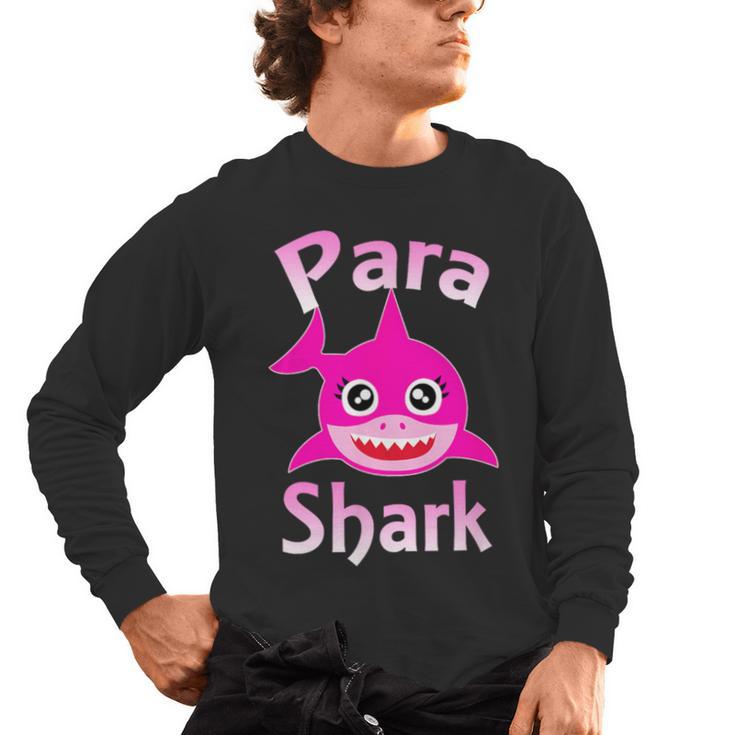 Para Shark Paraprofessional Female Teacher Men's Long Sleeve T-Shirt