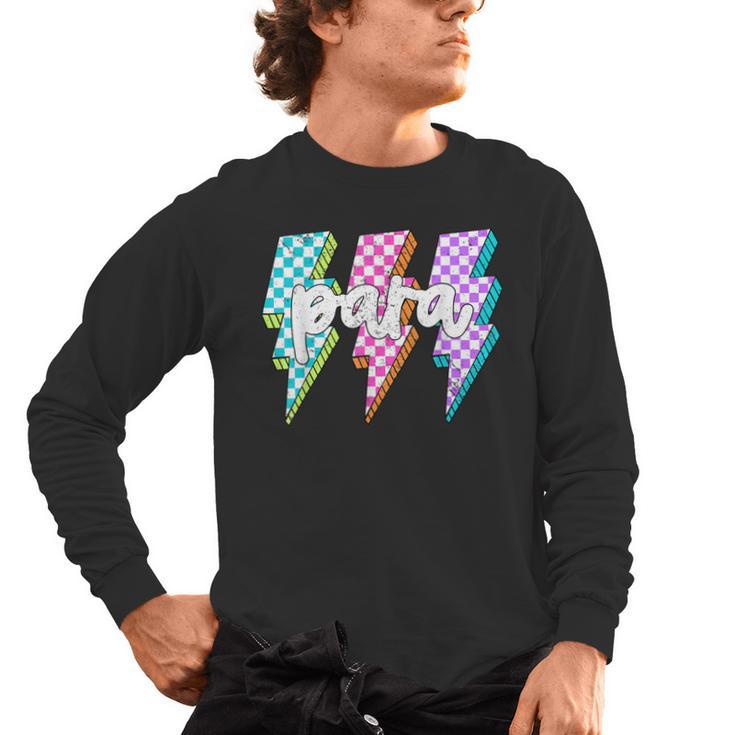 Para Squad Paraprofessional Teacher Lightning Bolt Men's Long Sleeve T-Shirt