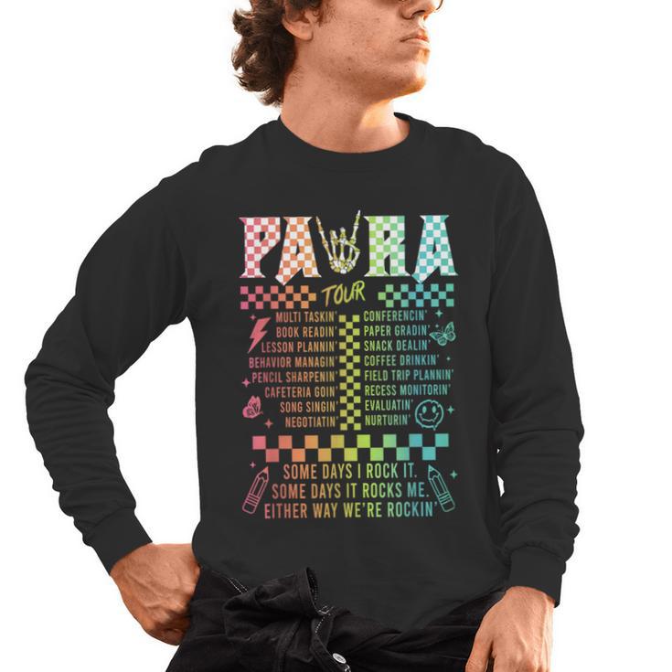 Para Tour Paraprofessional Squad Rock Teacher Back To School Men's Long Sleeve T-Shirt