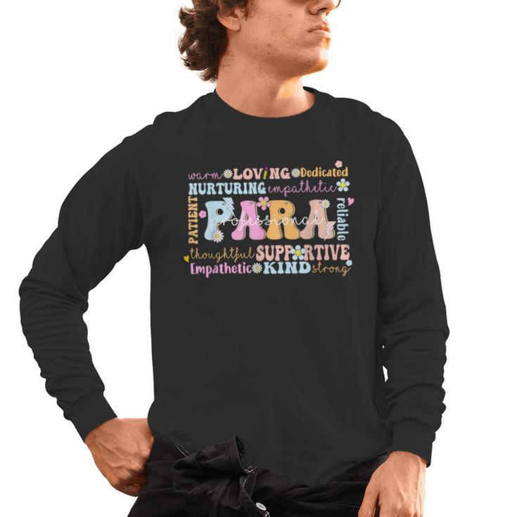 Paraprofessional Back To School Paraeducator Para Teacher Men's Long Sleeve T-Shirt