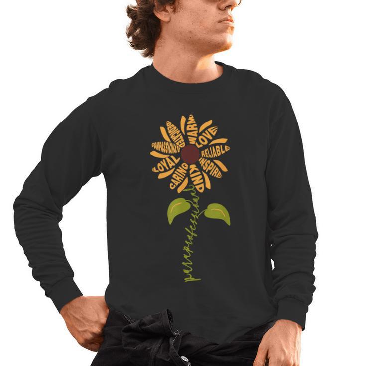 Paraprofessional Para Sunflower Teacher Back To School Men's Long Sleeve T-Shirt