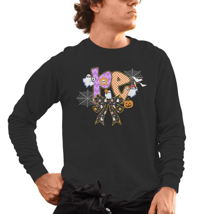 PE Teacher Coach Coquette Ghost Halloween Physical Education Men's Long Sleeve T-Shirt