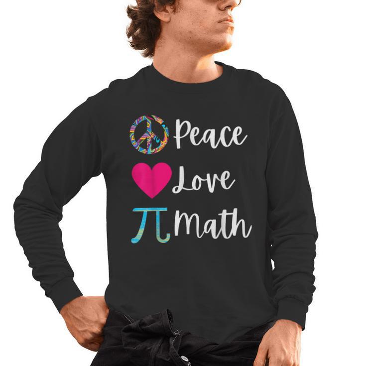 Peace Love Math Maths Teacher Pi Symbol Men Women Men's Long Sleeve T-Shirt