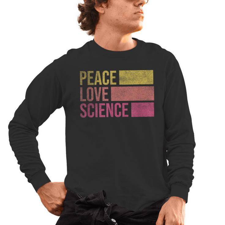 Peace Love Science Lovers Math Chemistry Teacher Men's Long Sleeve T-Shirt