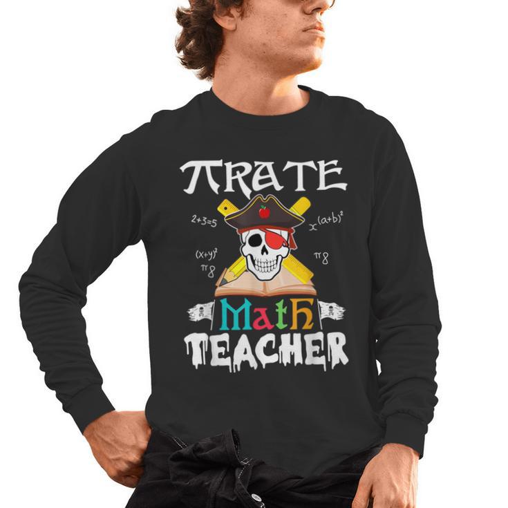 Pirate Math Teacher Skull Pirate Halloween Costume Men's Long Sleeve T-Shirt