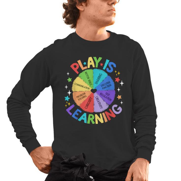 Play Is Learning Teacher Kindergarten For Men Women Kids Men's Long Sleeve T-Shirt