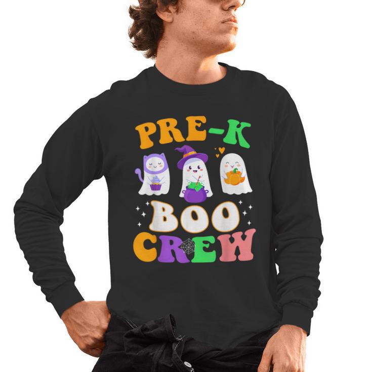 Pre-K Boo Crew Cute Ghost Halloween Costume Teacher Student For Men Women Kids Men's Long Sleeve T-Shirt