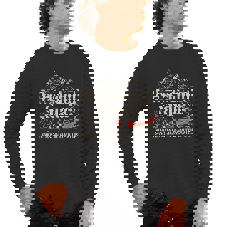 Pre-K Squad Adventure Camping Preschool Teacher Boy Girl Kid Men&#x27;s Long Sleeve T-Shirt