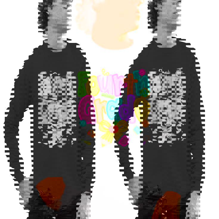 Preppy Fourth Grade Back To School 4th Grade Teacher Girls Men&#x27;s Long Sleeve T-Shirt