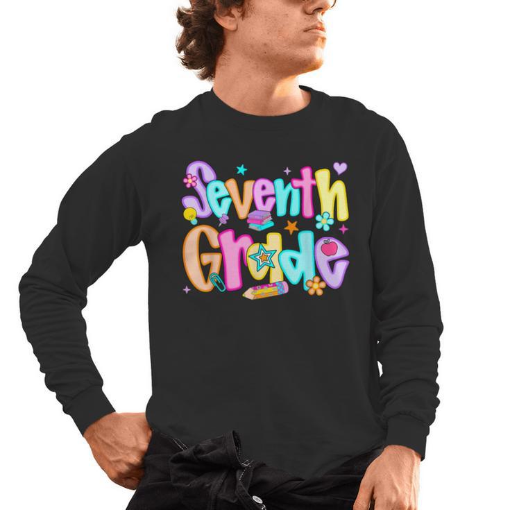 Preppy Seventh Grade Back To School 7th Grade Teachers Girls Men's Long Sleeve T-Shirt