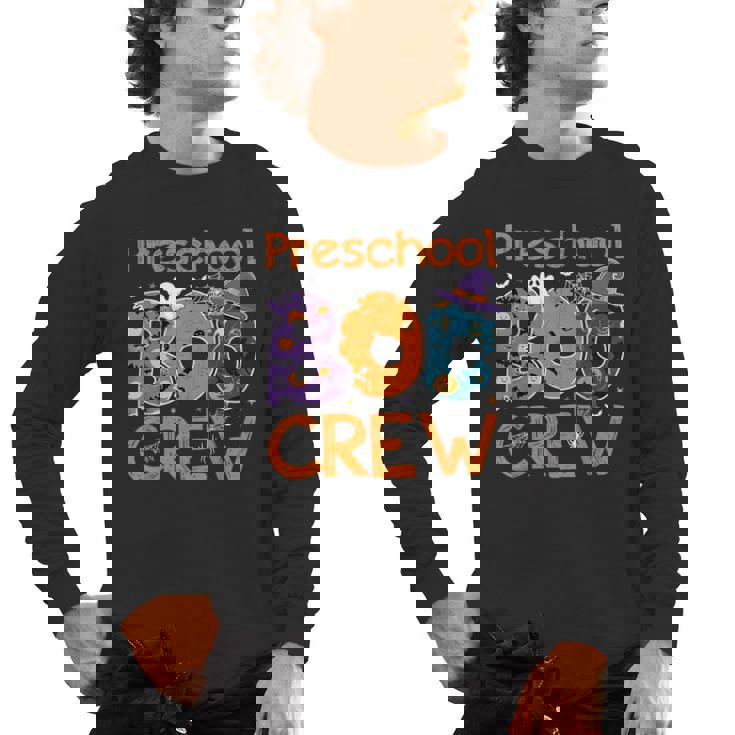 Preschool Boo Crew Preschool Halloween Teacher Kids Men&#x27;s Long Sleeve T-Shirt