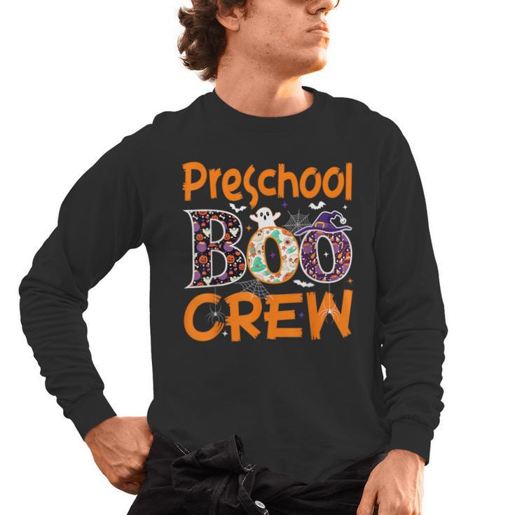 Preschool Boo Crew Preschool Halloween Teacher Men's Long Sleeve T-Shirt