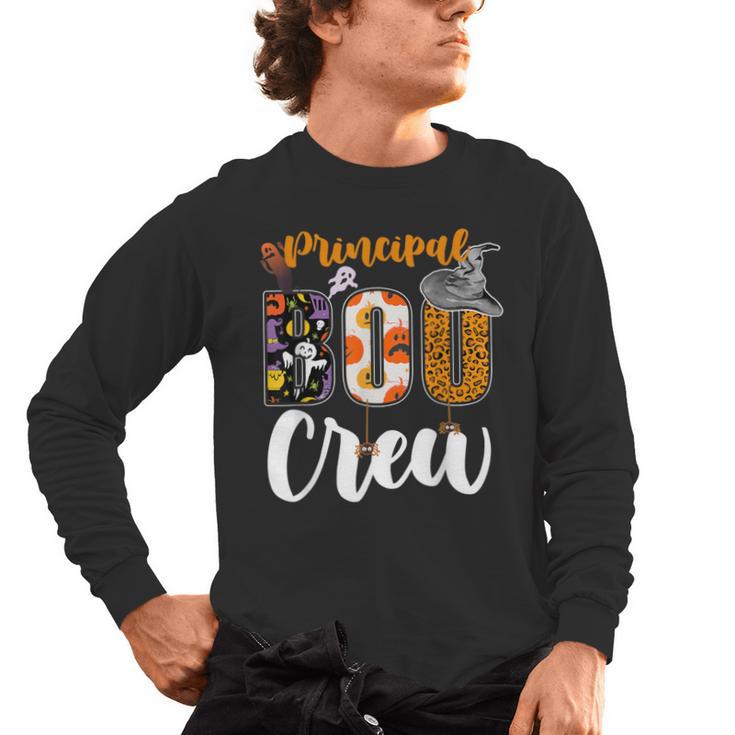Principal Boo Crew Ghost Halloween Teachers School Matching Men's Long Sleeve T-Shirt