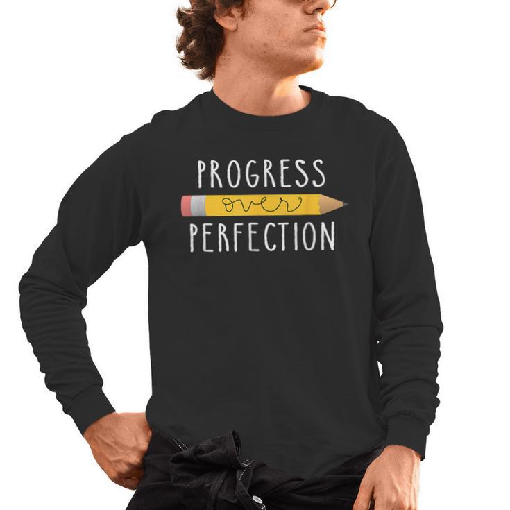 Progress Over Perfection Motivational Teacher Tee Men's Long Sleeve T-Shirt