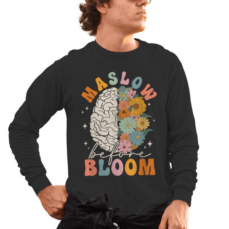 Psychologist Maslow Before Bloom Sped Teacher Classroom Men's Long Sleeve T-Shirt