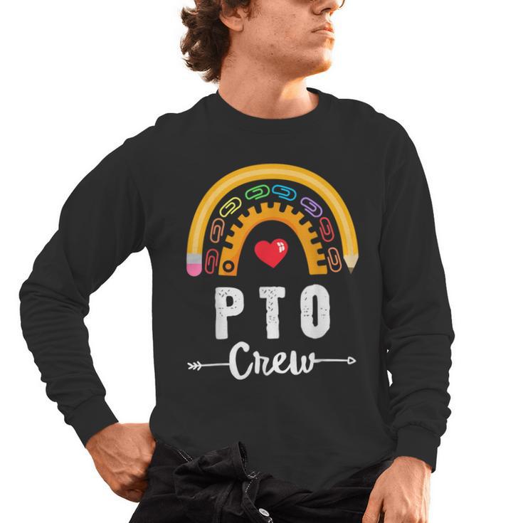 PTO Crew Parent School Volunteer Board Mom Parent Teacher Men's Long Sleeve T-Shirt