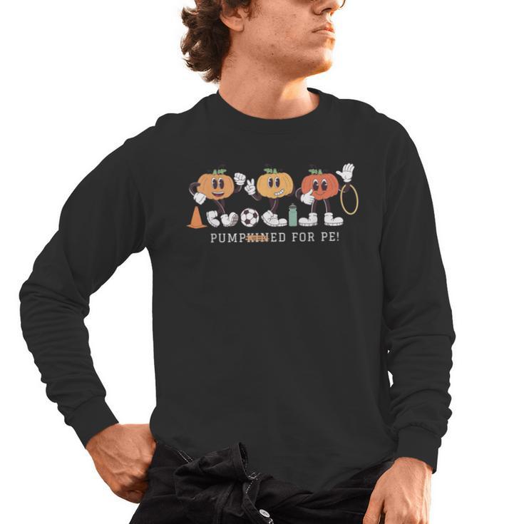 Pumpkin PE Teacher Team Physical Education Autumn Fall Men's Long Sleeve T-Shirt
