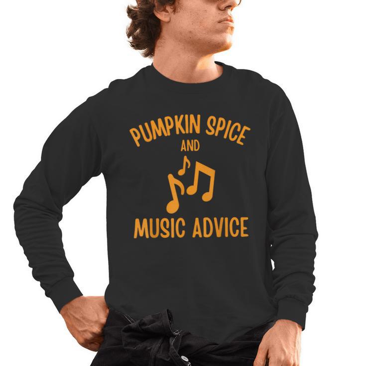 Pumpkin Spice And Music Advice Music Teacher Halloween Men's Long Sleeve T-Shirt
