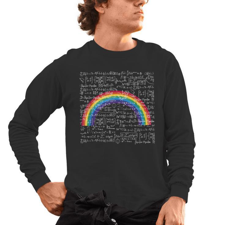 Rainbow Math Equation Teacher Nerd Retro LGBT Gay Pride Flag Men's Long Sleeve T-Shirt