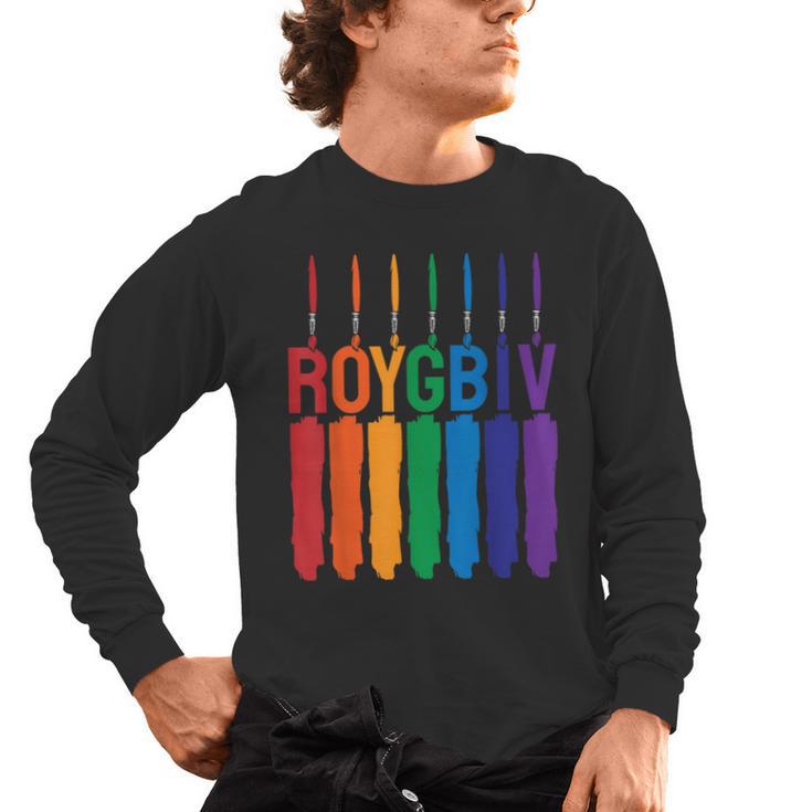 Rainbow Roygbiv Kids Artist Costume Art Teacher Men's Long Sleeve T-Shirt