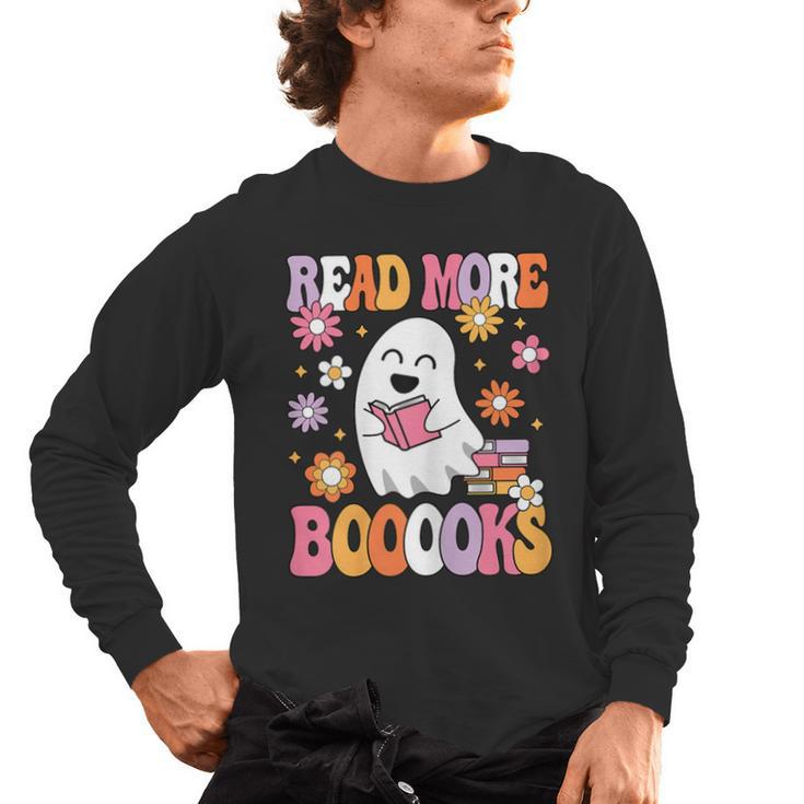 Read More Books Groovy Halloween Teacher Women Men's Long Sleeve T-Shirt