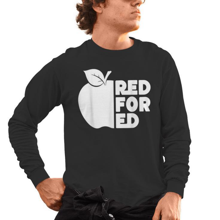 Red For Ed Teacher Support Public Education For Men Women Kids Men's Long Sleeve T-Shirt, trending gift Red For Ed Teacher Support Public Education For Men Women Kids Men's Long Sleeve T-Shirt, trending gift