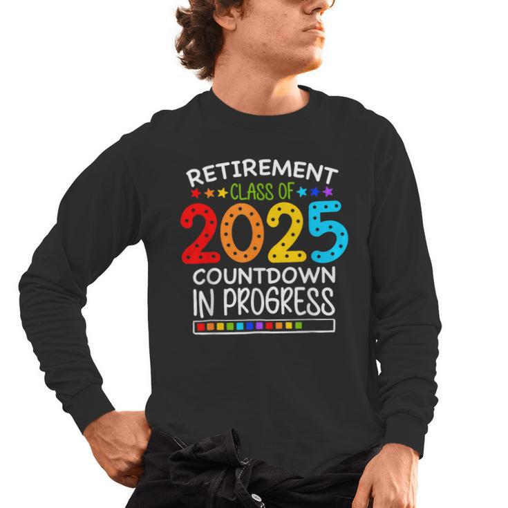 Retirement Class Of 2025 Teacher Countdown Loading Teacher Men's Long Sleeve T-Shirt