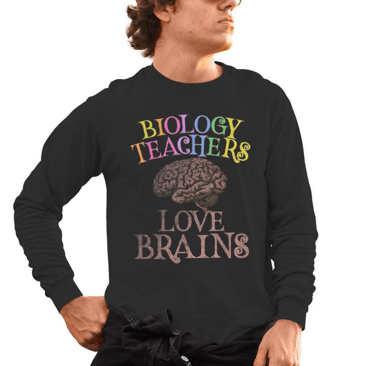 Retro BIOLOGY TEACHERS LOVE BRAINS This Is My Scary STEM Men's Long Sleeve T-Shirt
