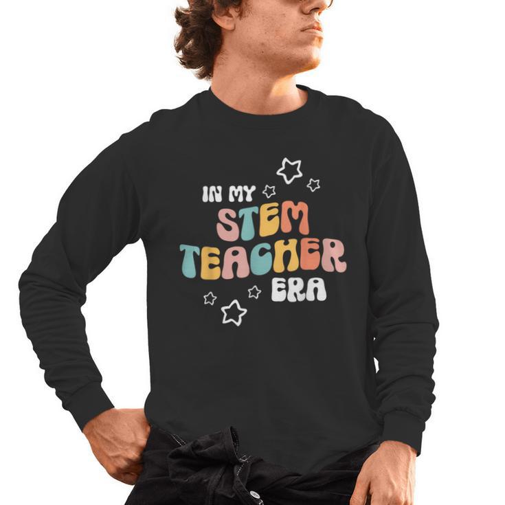 Retro Boho Math Science Professor In My STEM Teacher Era Men's Long Sleeve T-Shirt