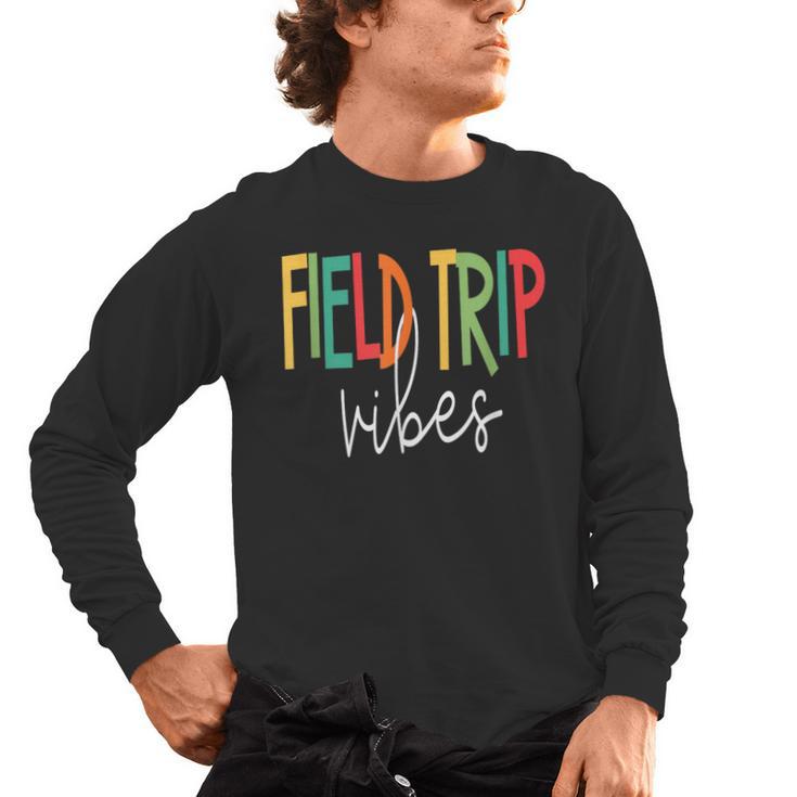 Retro Field Trip Vibes Vintage Field Trip Vibes Teacher Kids Men's Long Sleeve T-Shirt