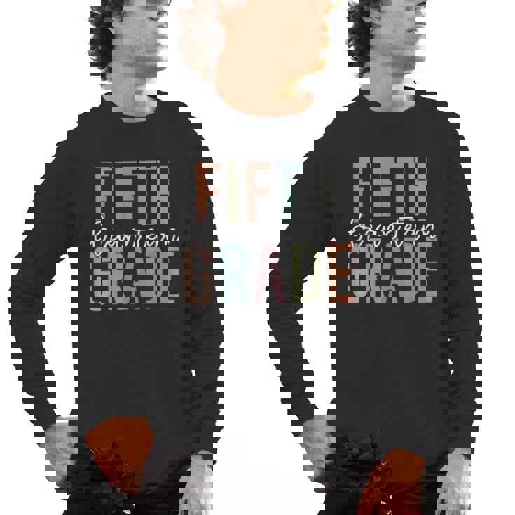 Retro Fifth Grade Dream Team Groovy Teacher Back To School Men Women Girls Kids Men&#x27;s Long Sleeve T-Shirt