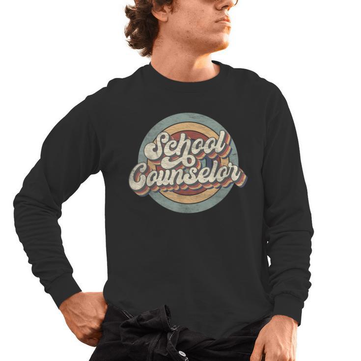 Retro School Counselor Back To School Teacher Squad Crew Men's Long Sleeve T-Shirt