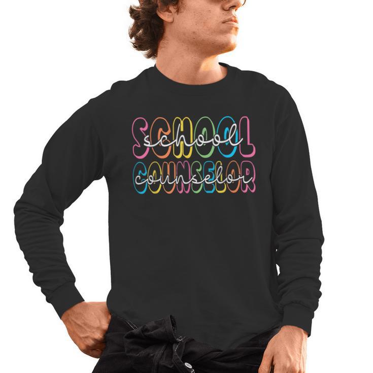 Retro School Counselor Counseling Teacher Appreciation Men's Long Sleeve T-Shirt
